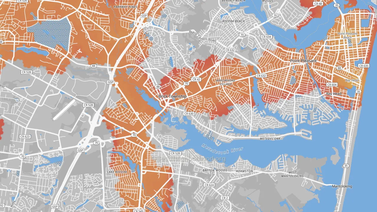 Transit Grade map of Brick, NJ