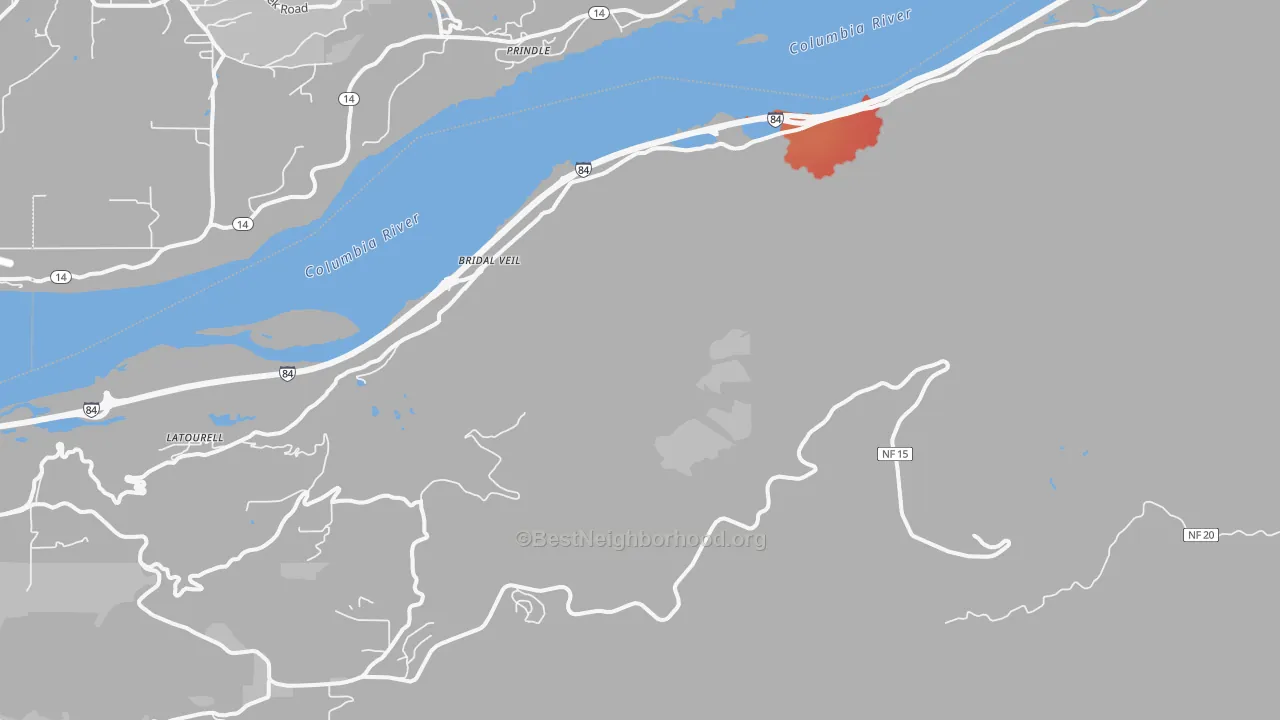 Transit Grade map of Bridal Veil, OR
