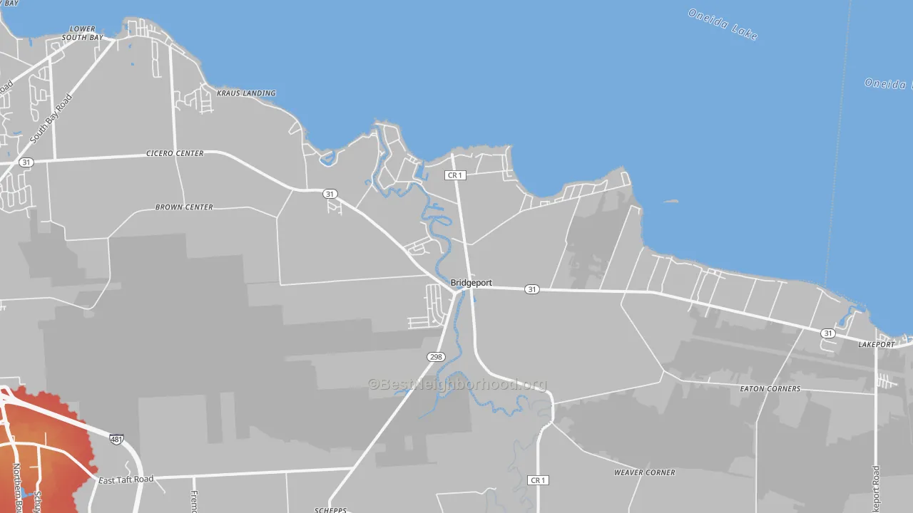 Transit Grade map of Bridgeport, NY