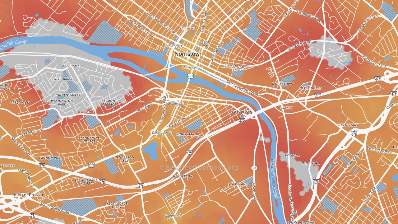 Transit Grade map of Bridgeport, PA