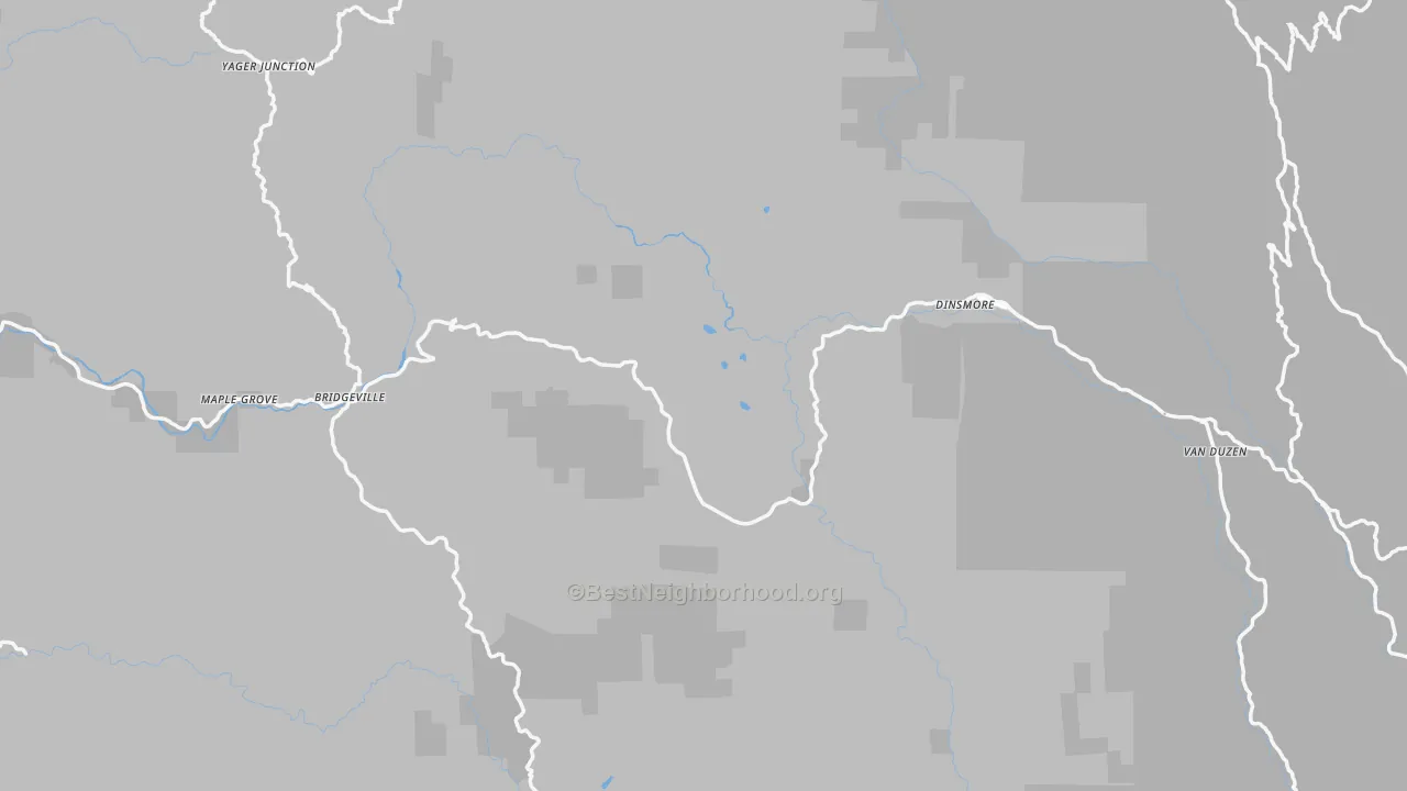 Transit Grade map of Bridgeville, CA