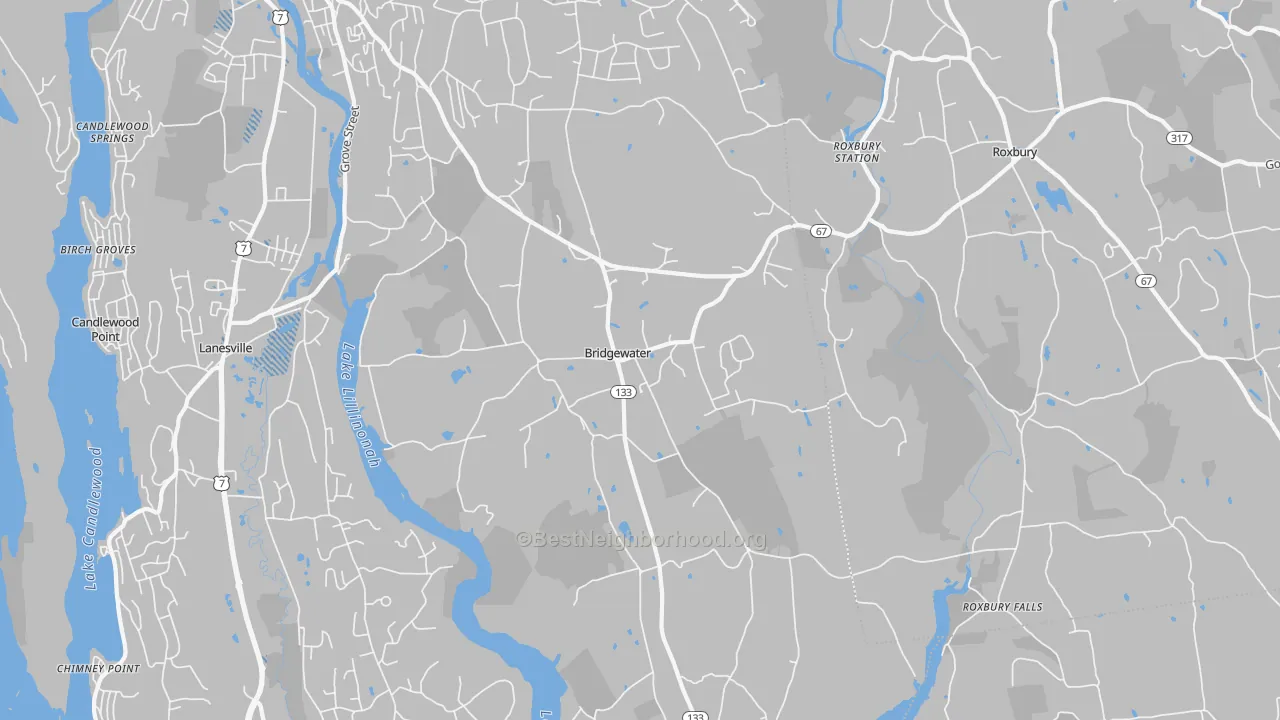 Transit Grade map of Bridgewater, CT