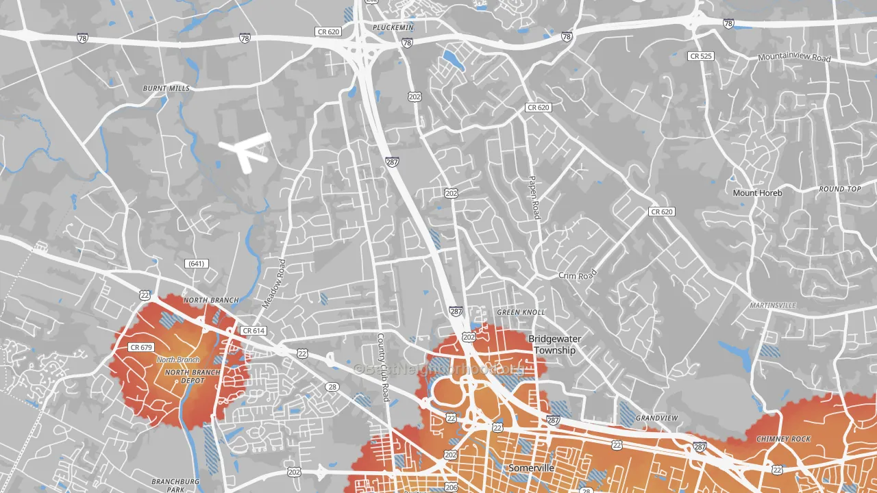 Transit Grade map of Bridgewater, NJ