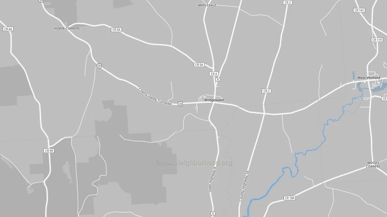 Transit Grade map of Bridgewater, NY