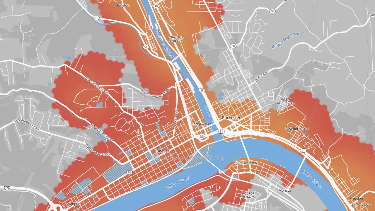 Transit Grade map of Bridgewater, PA