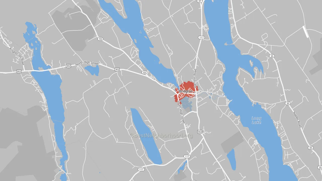 Transit Grade map of Bridgton, ME