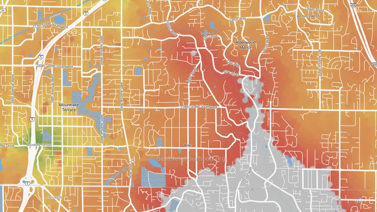 Transit Grade map of Brier, WA
