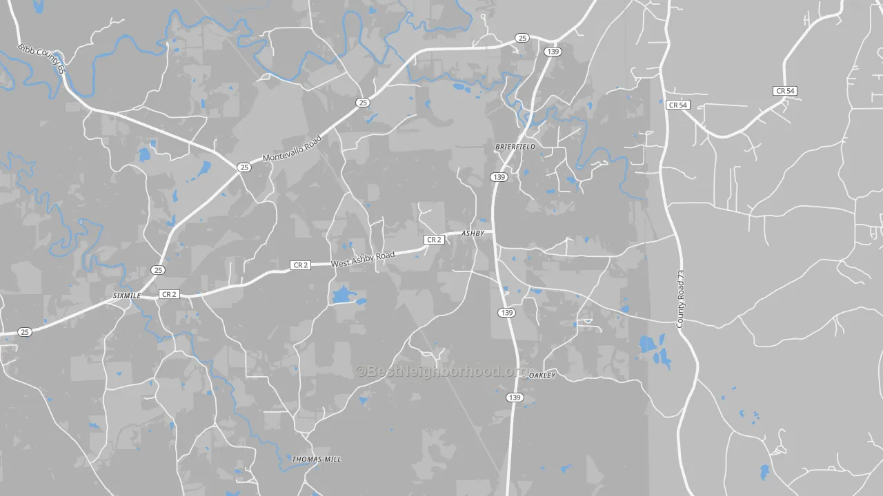 Transit Grade map of Brierfield, AL