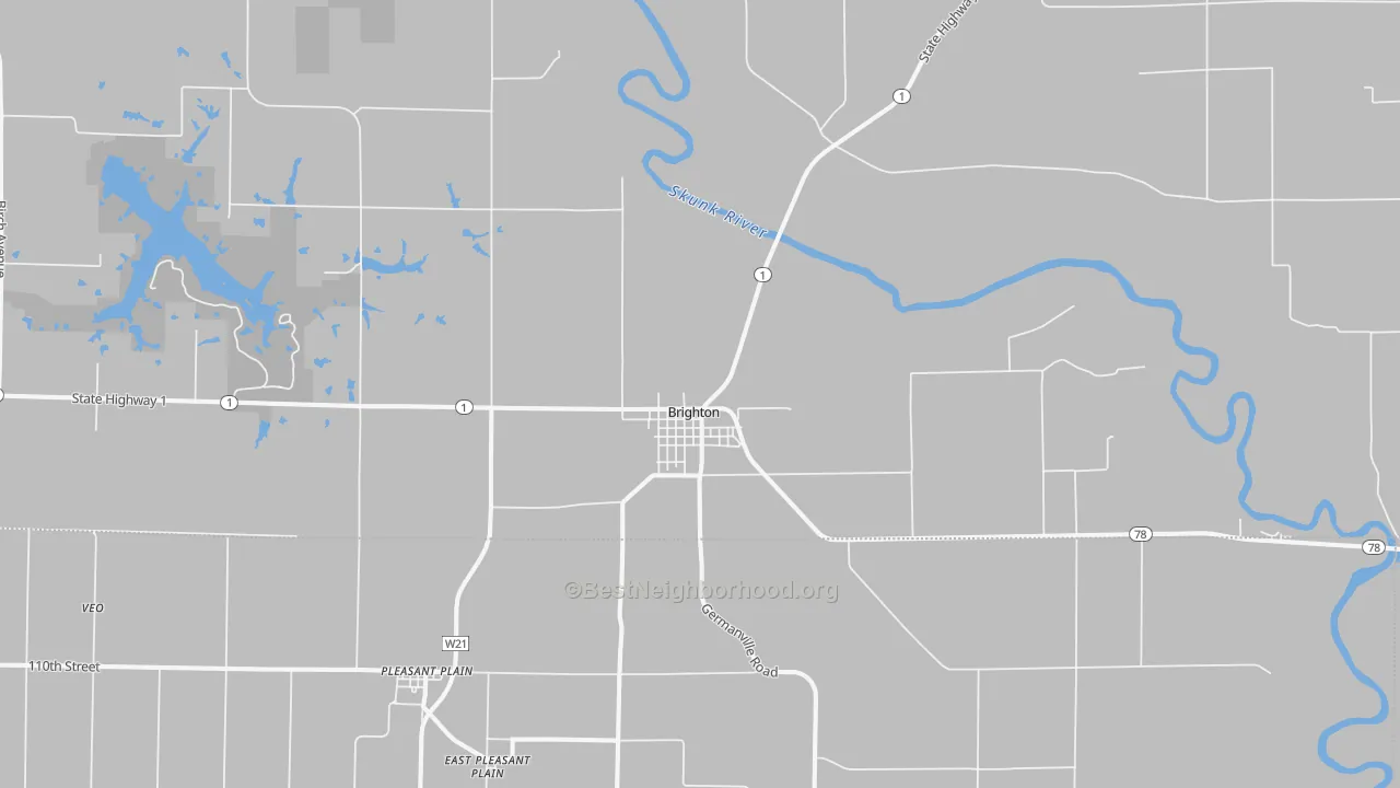 Transit Grade map of Brighton, IA