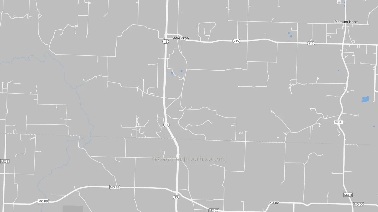 Transit Grade map of Brighton, MO