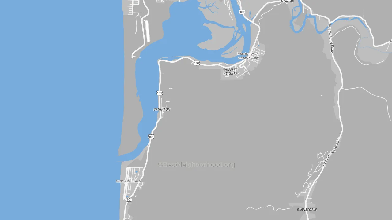 Transit Grade map of Brighton, OR