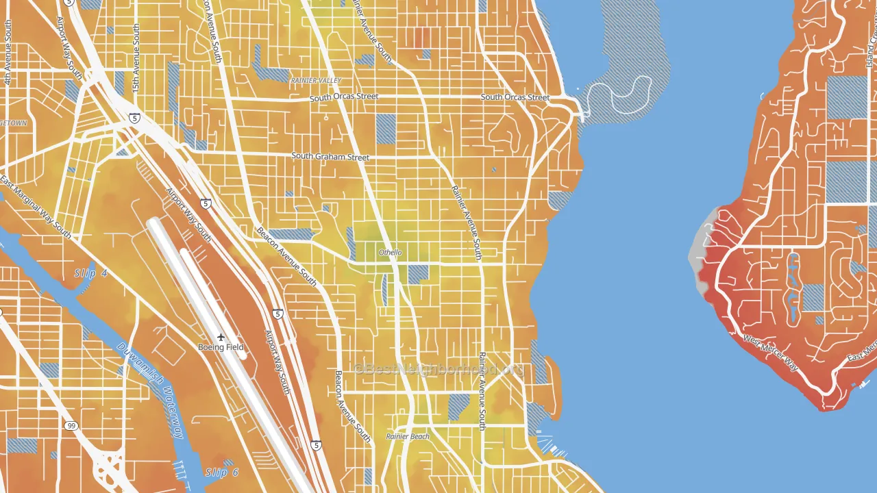 Transit Grade map of Brighton, Seattle, WA