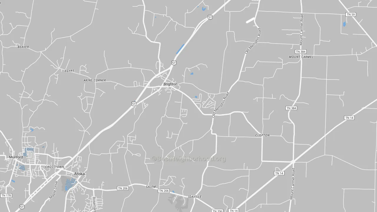 Transit Grade map of Brighton, TN