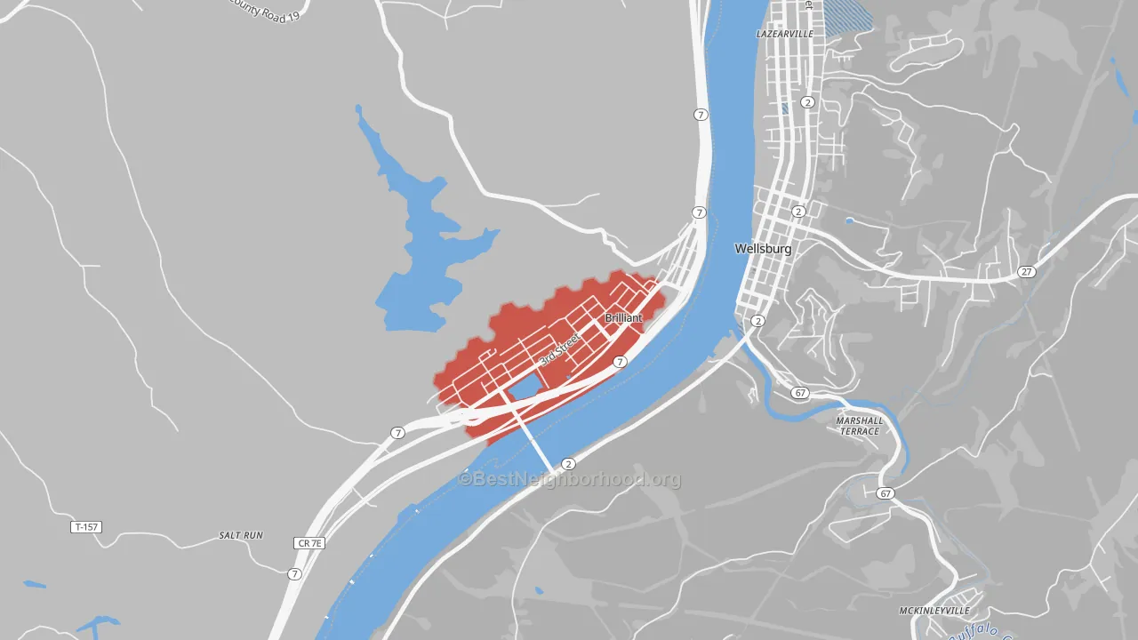 Transit Grade map of Brilliant, OH