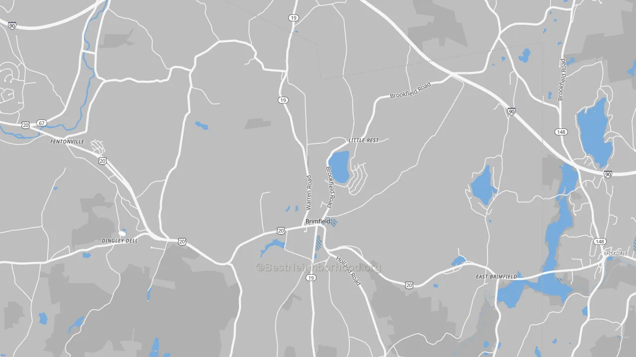 Transit Grade map of Brimfield, MA