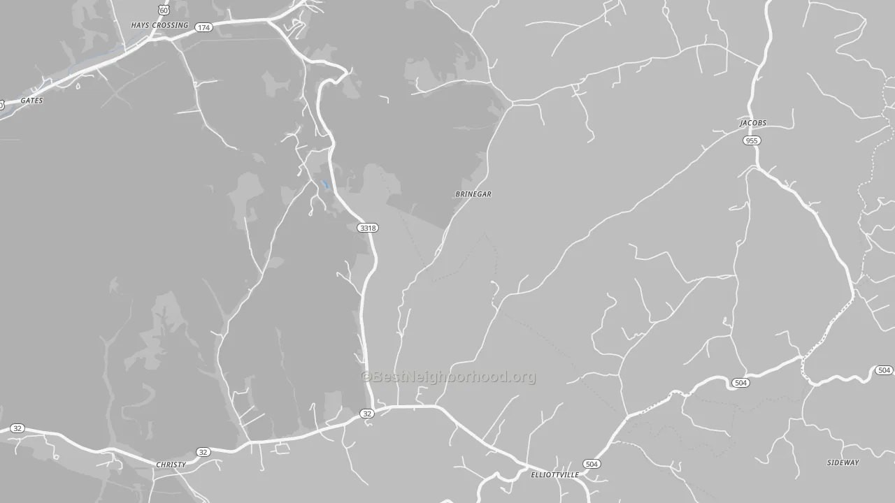 Transit Grade map of Brinegar, KY