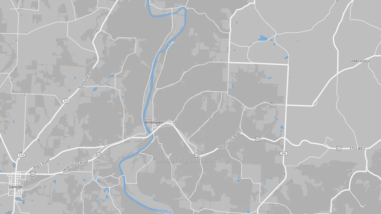 Transit Grade map of Brinkhaven, OH