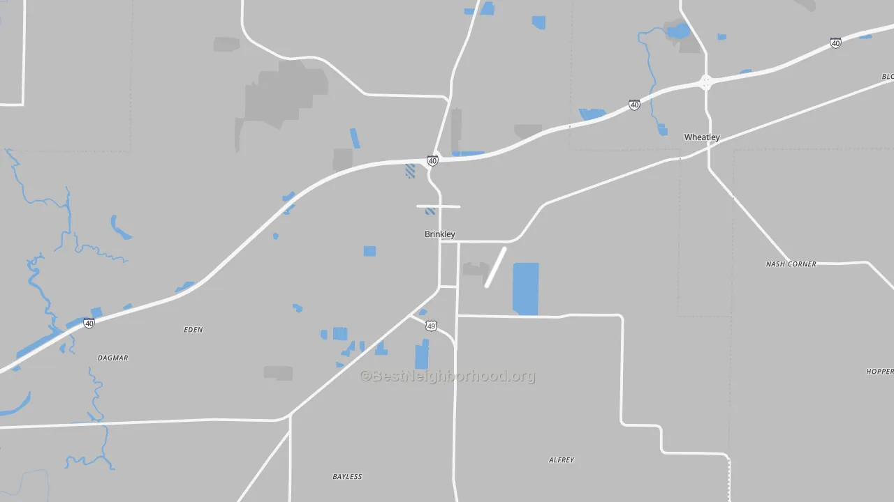 Transit Grade map of Brinkley, AR