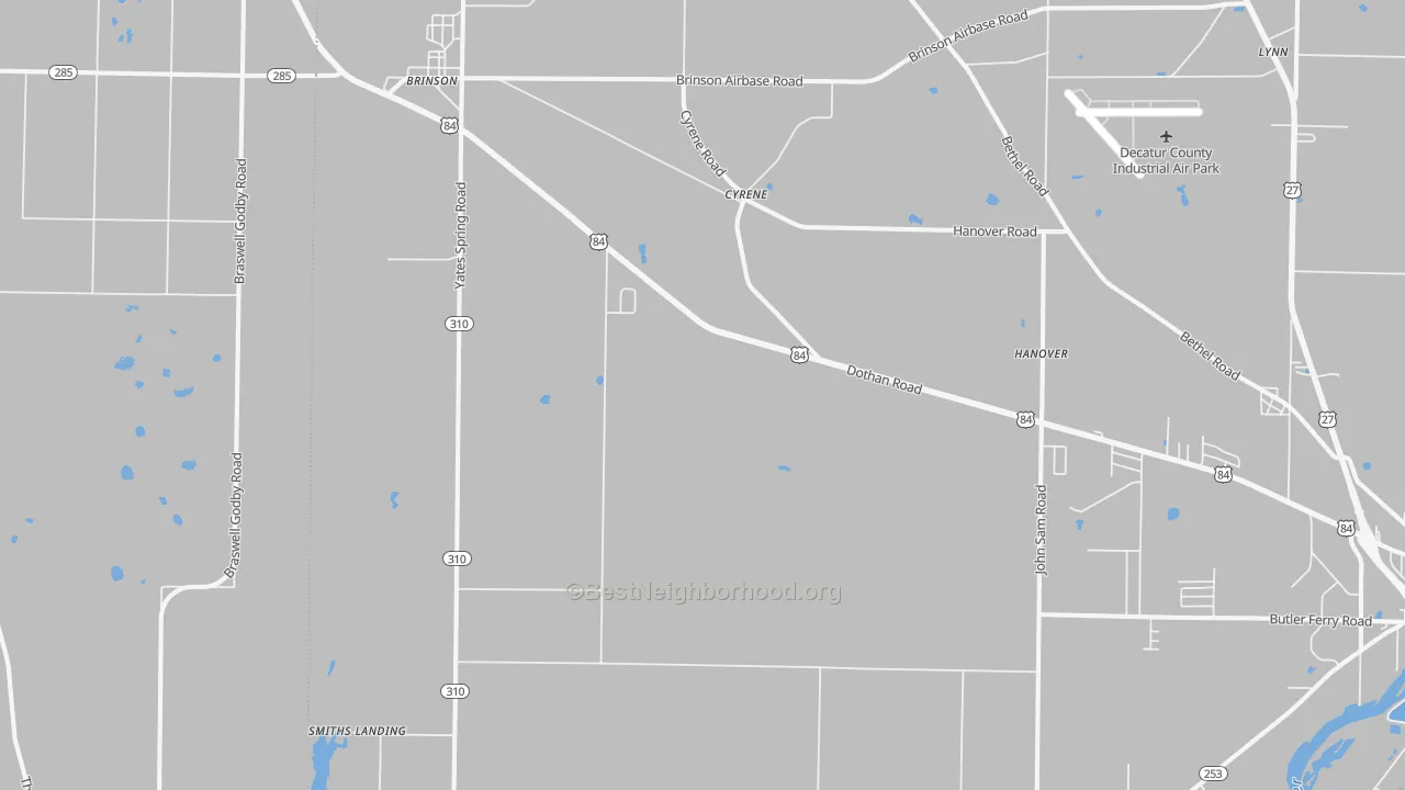 Transit Grade map of Brinson, GA