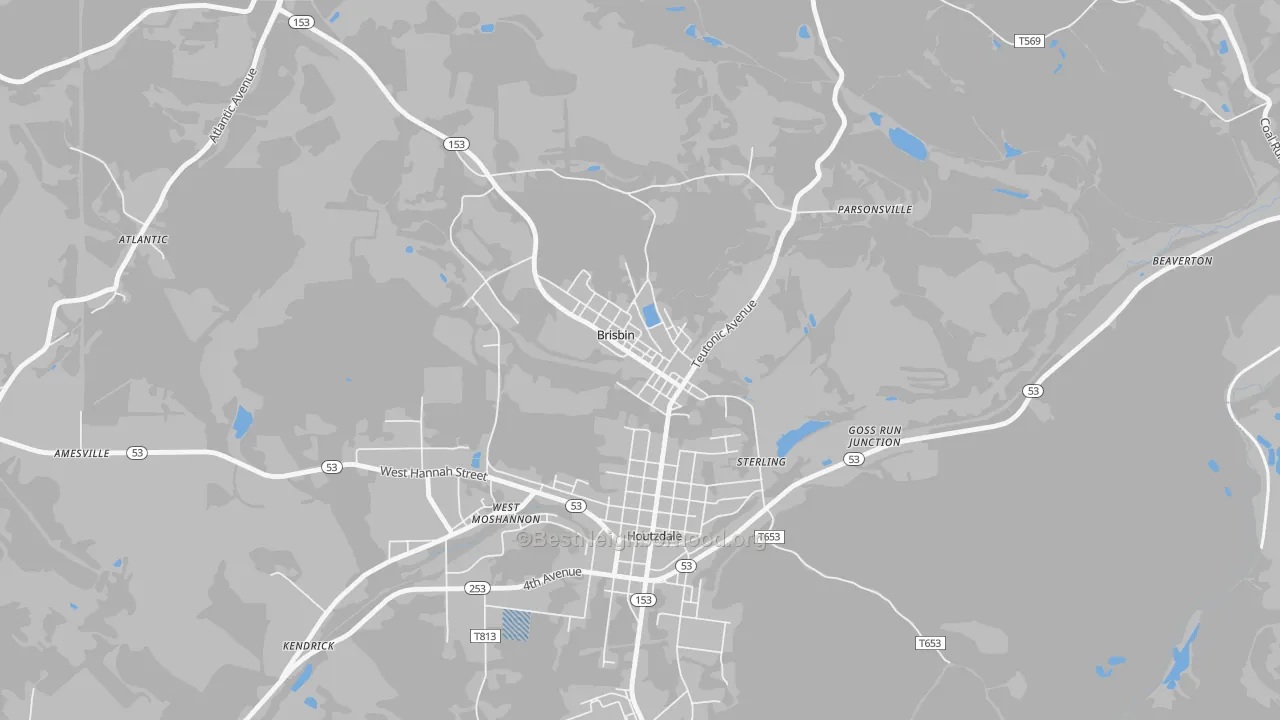 Transit Grade map of Brisbin, PA