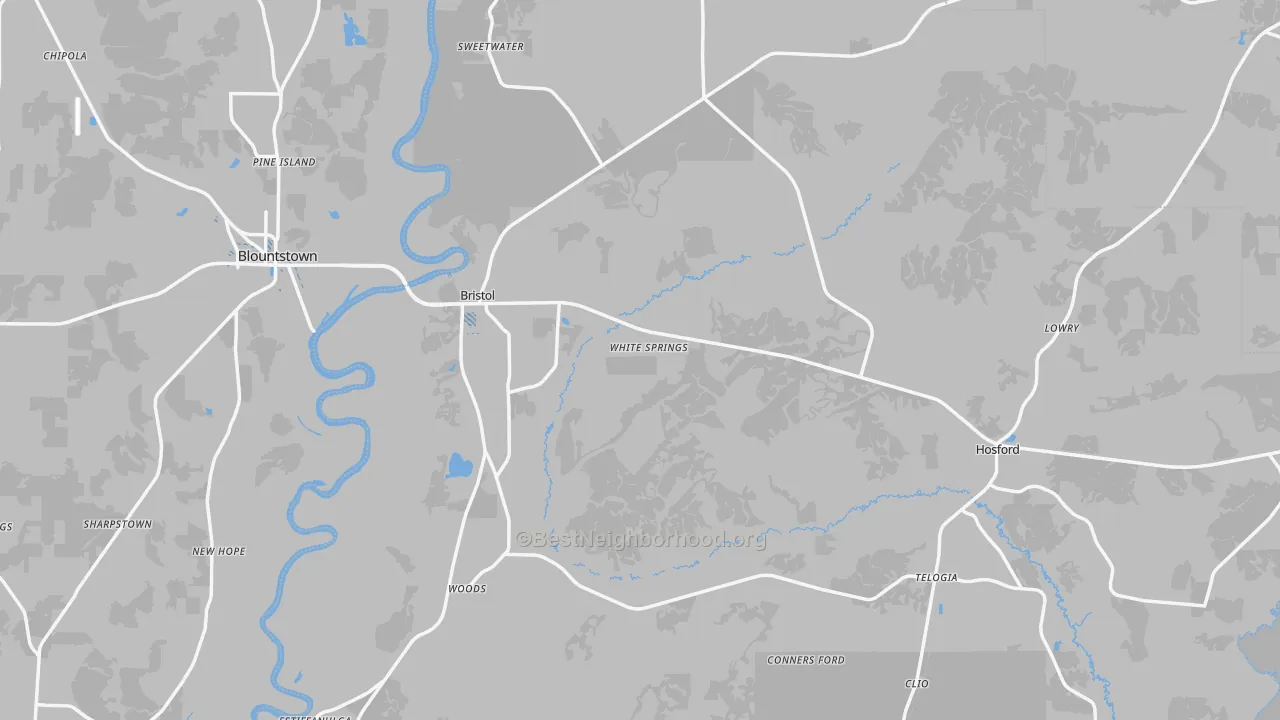 Transit Grade map of Bristol, FL