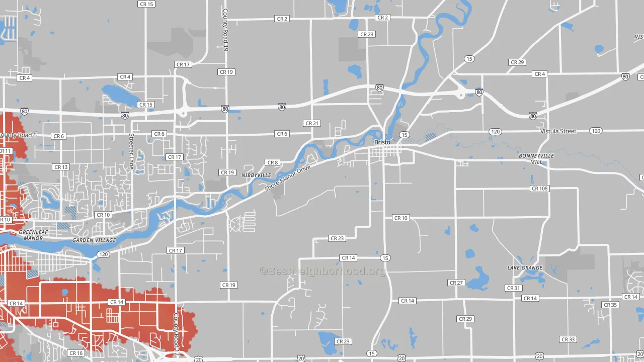 Transit Grade map of Bristol, IN