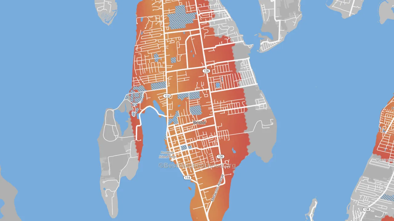 Transit Grade map of Bristol, RI