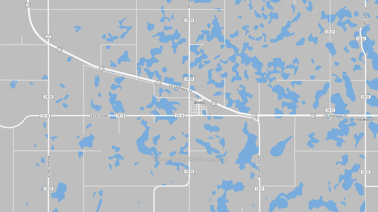 Transit Grade map of Bristol, SD