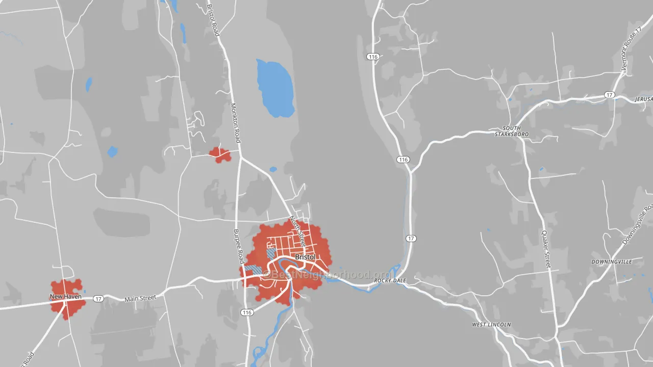 Transit Grade map of Bristol, VT