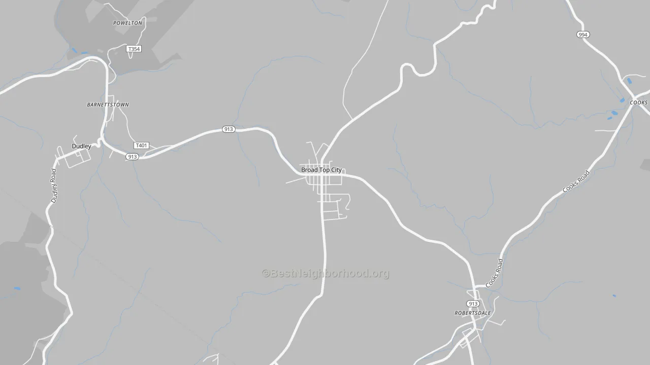Transit Grade map of Broad Top City, PA