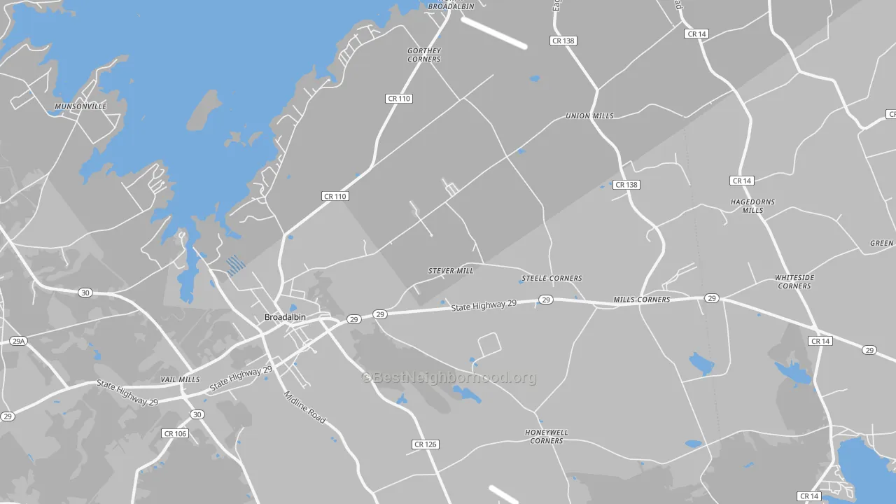 Transit Grade map of Broadalbin, NY