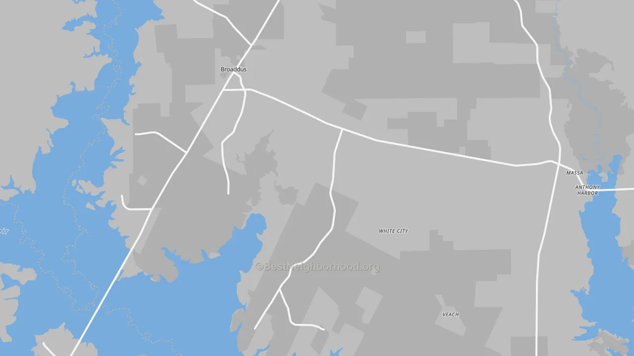 Transit Grade map of Broaddus, TX