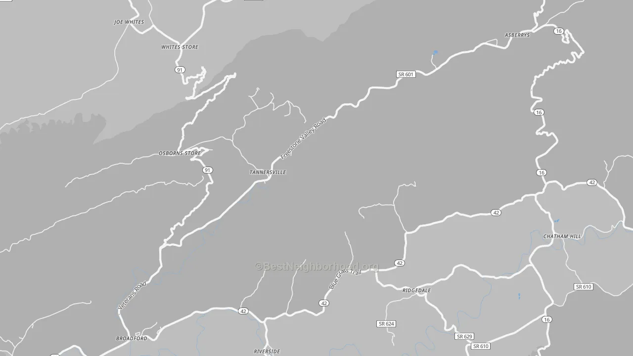 Transit Grade map of Broadford, VA