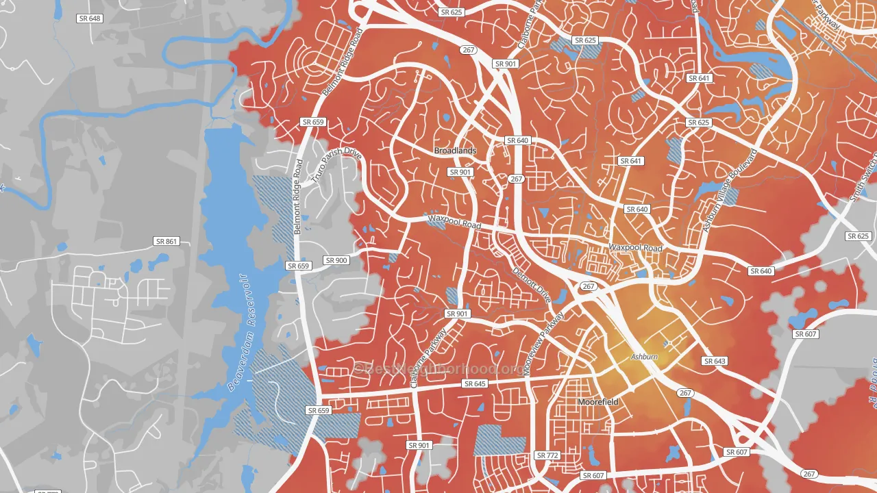 Transit Grade map of Broadlands, VA