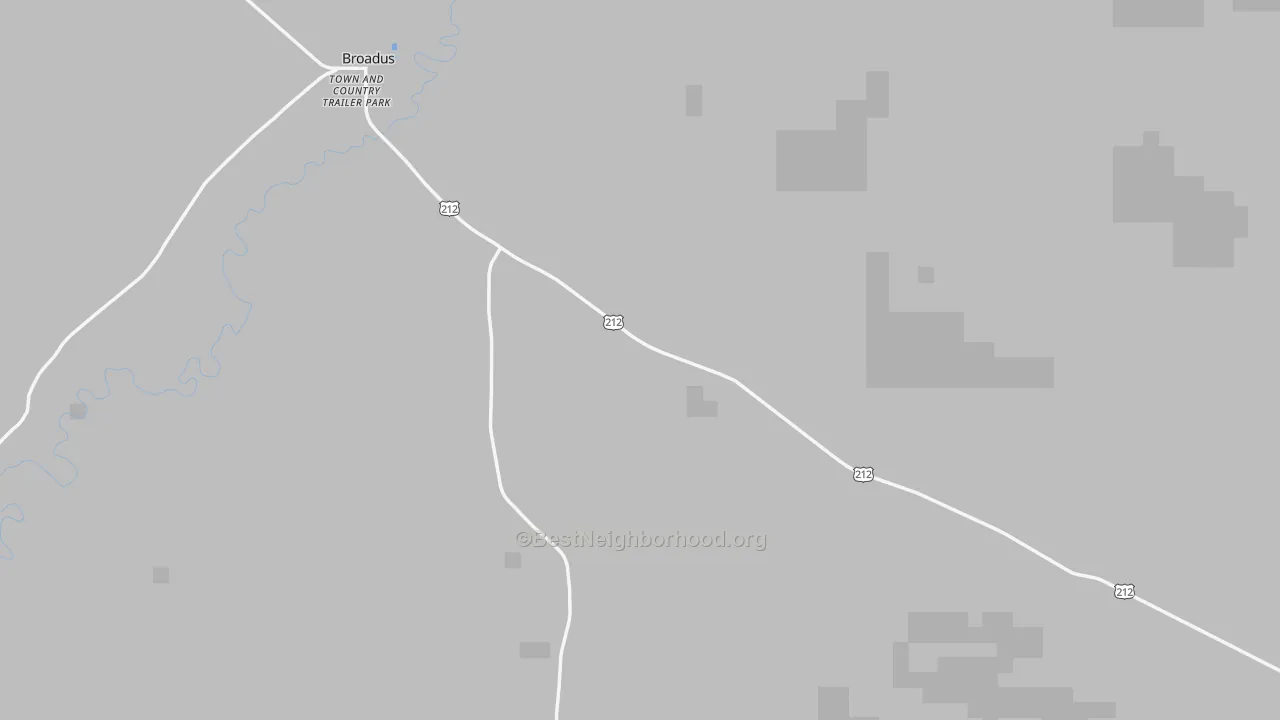 Transit Grade map of Broadus, MT
