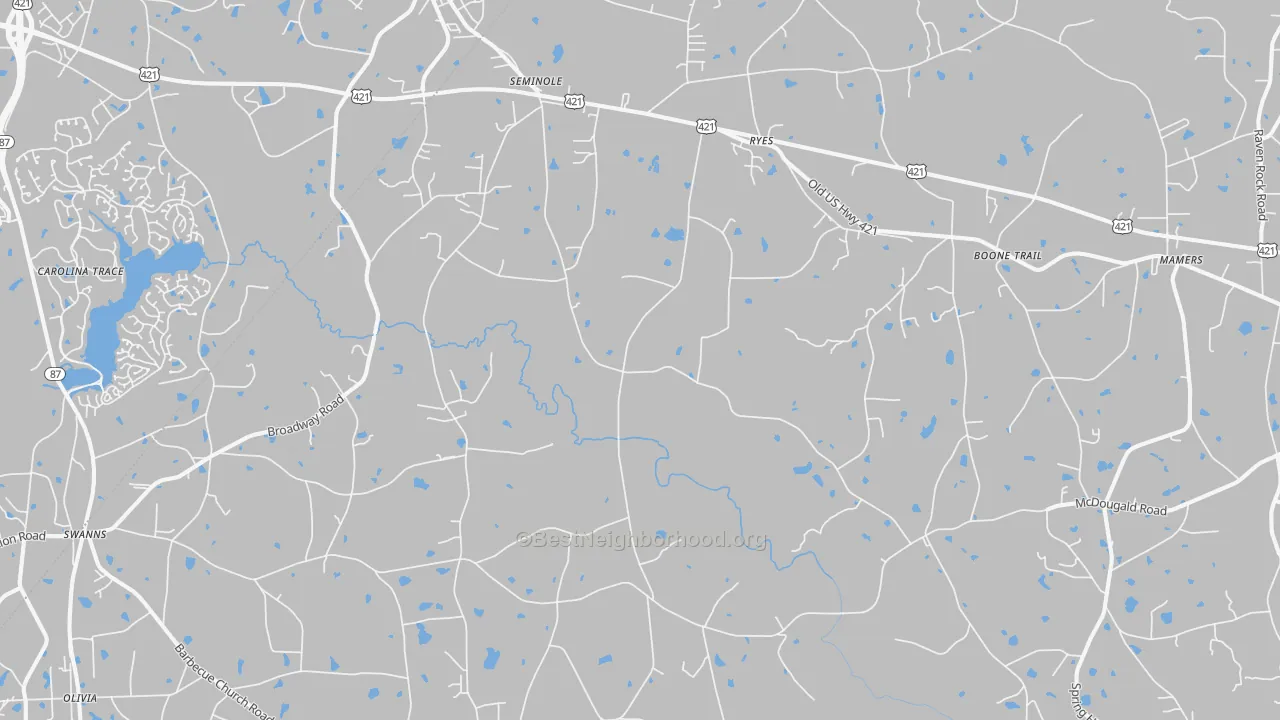 Transit Grade map of Broadway, NC