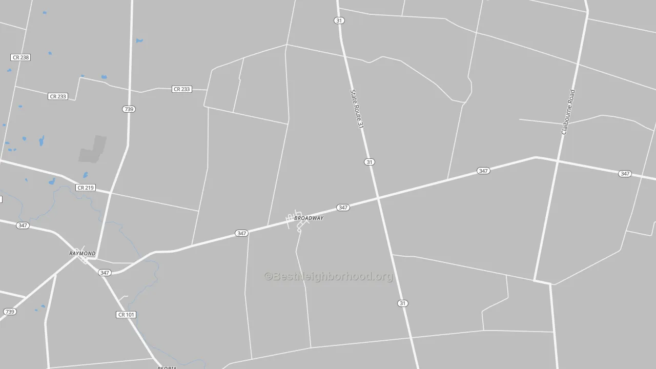 Transit Grade map of Broadway, OH