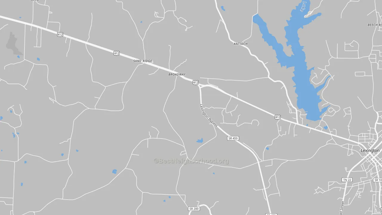 Transit Grade map of Broadway, TN