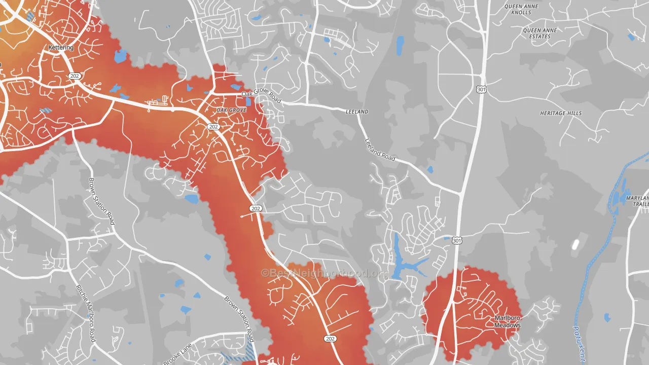 Transit Grade map of Brock Hall, MD