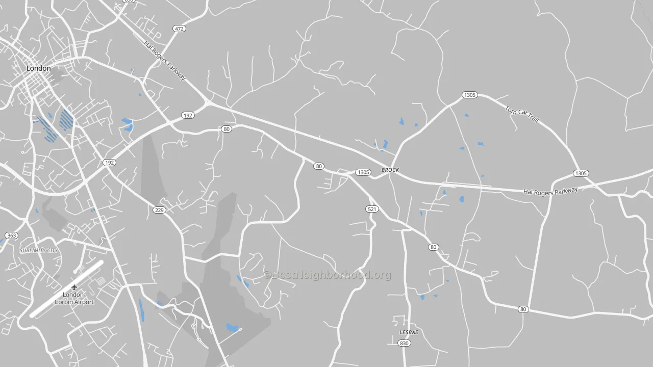 Transit Grade map of Brock, KY