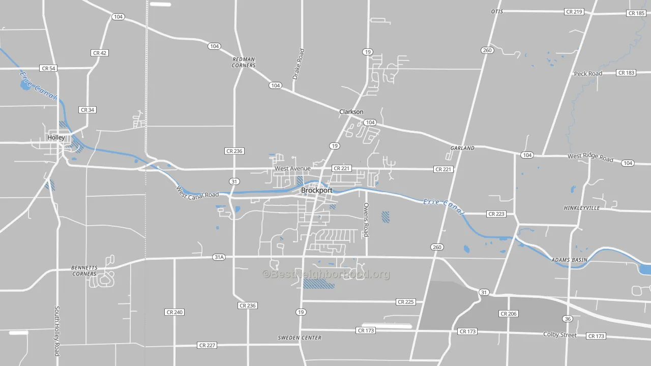 Transit Grade map of Brockport, NY
