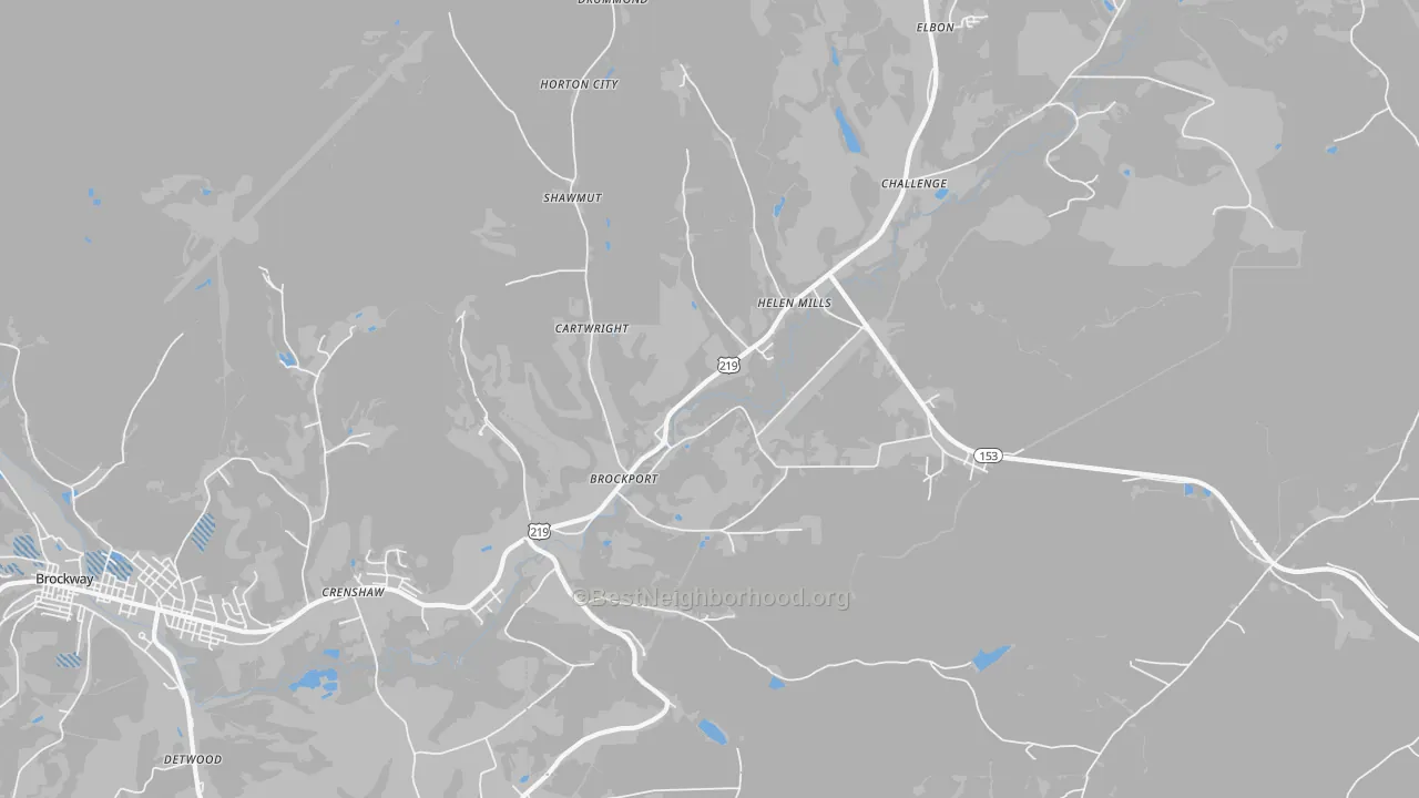 Transit Grade map of Brockport, PA