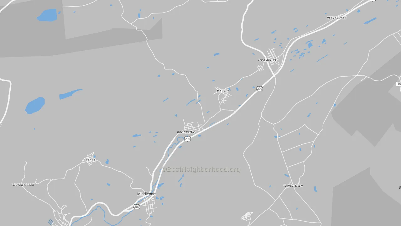 Transit Grade map of Brockton, PA