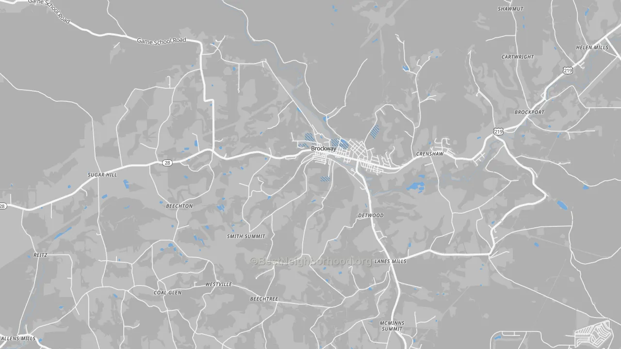Transit Grade map of Brockway, PA