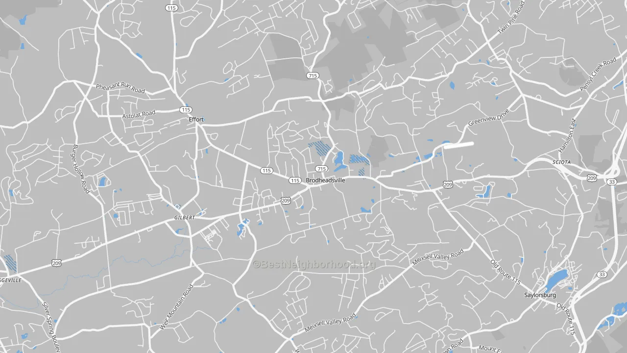 Transit Grade map of Brodheadsville, PA