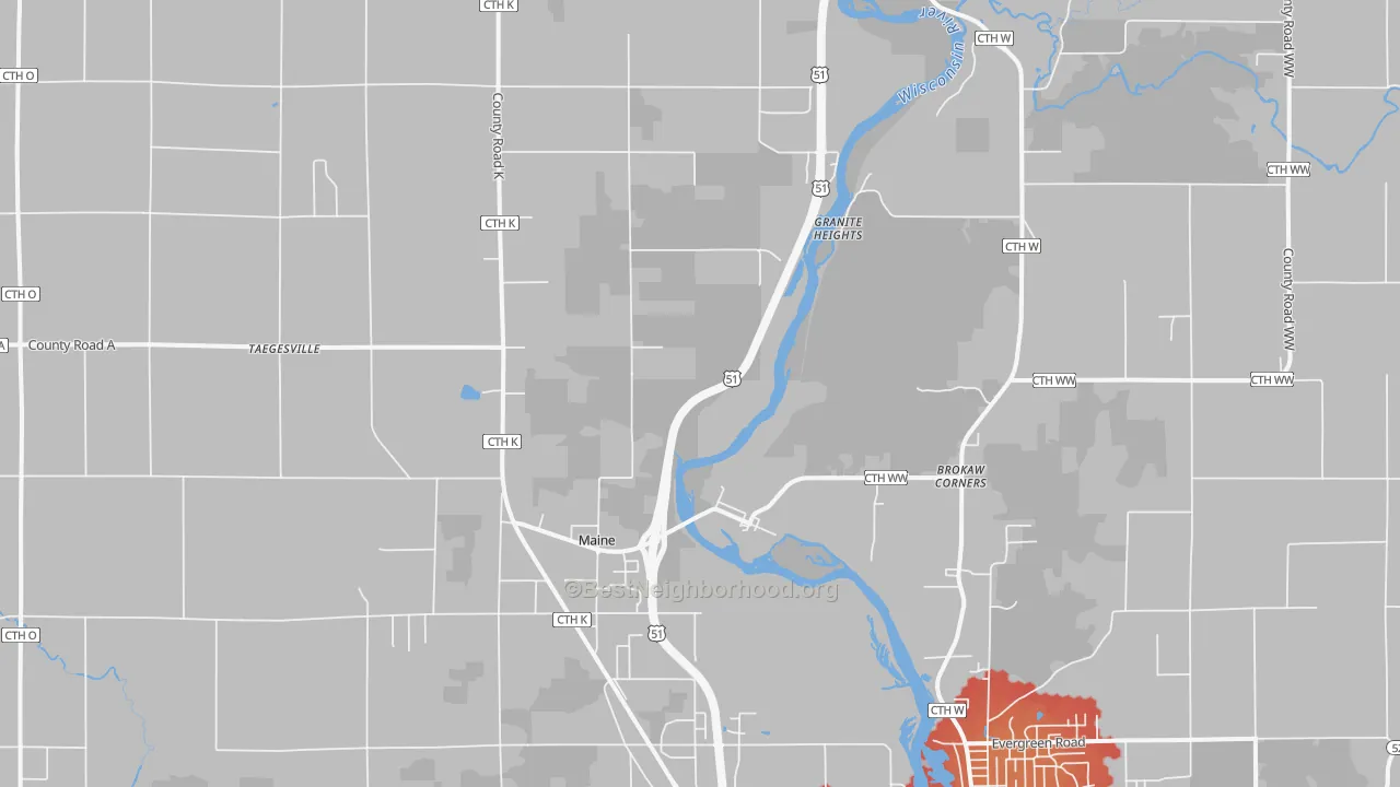 Transit Grade map of Brokaw, WI
