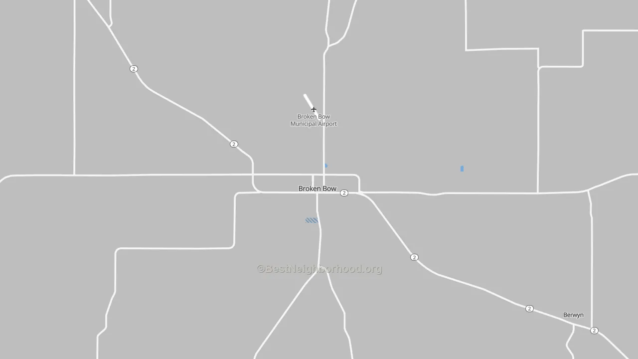 Transit Grade map of Broken Bow, NE