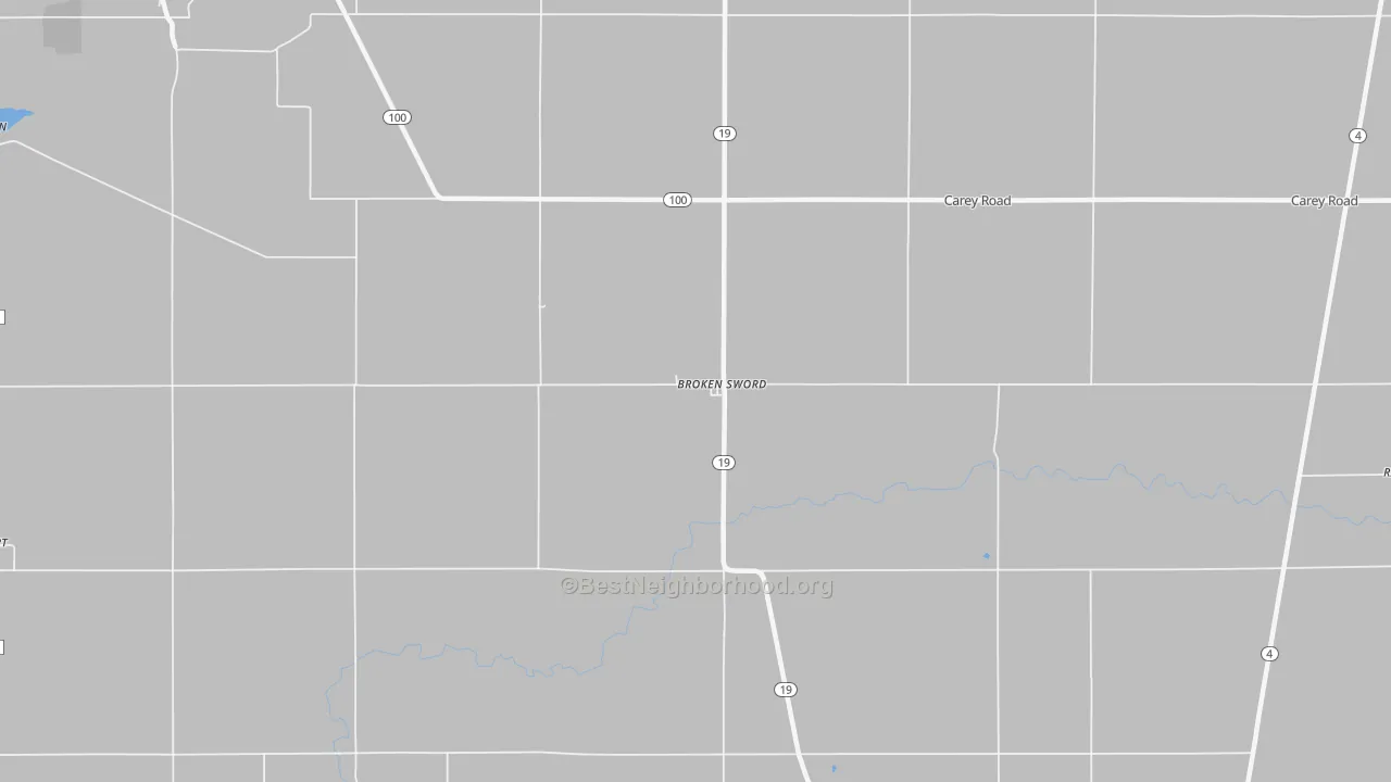 Transit Grade map of Brokensword, OH