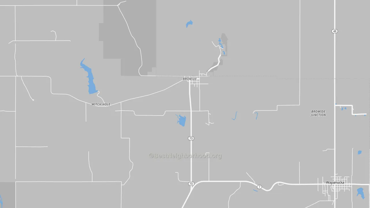 Transit Grade map of Bromide, OK