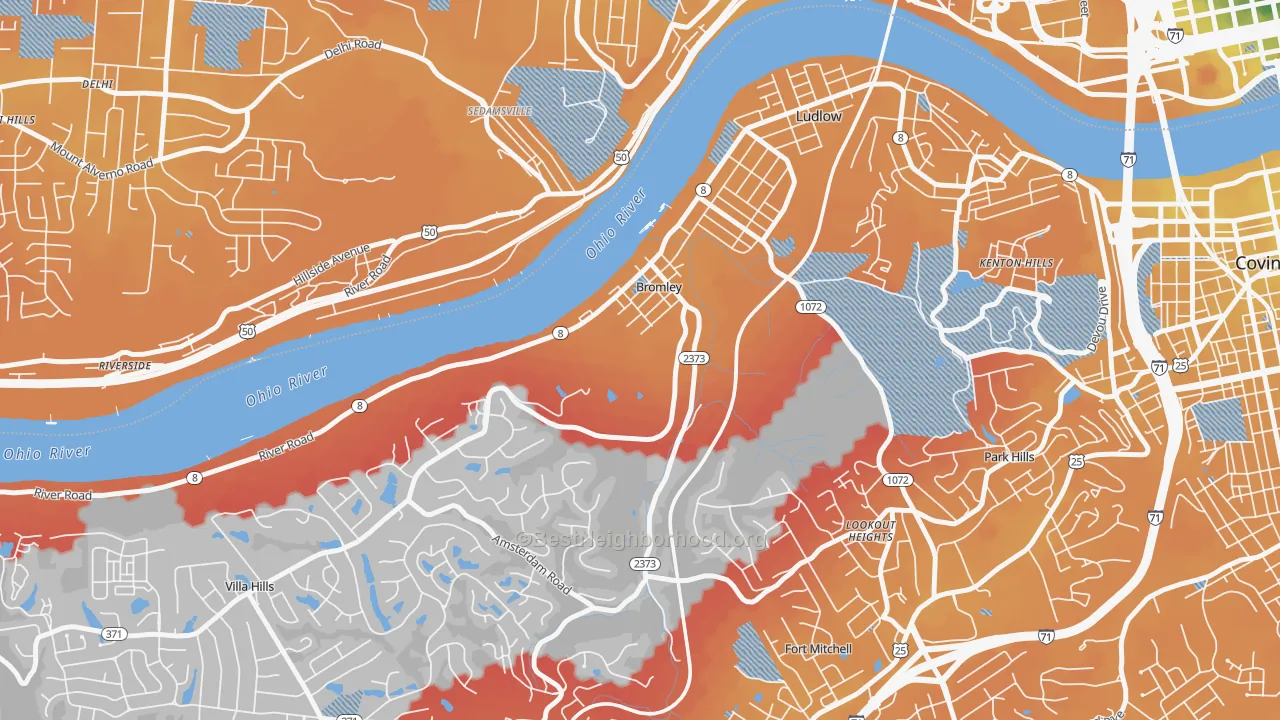 Transit Grade map of Bromley, KY